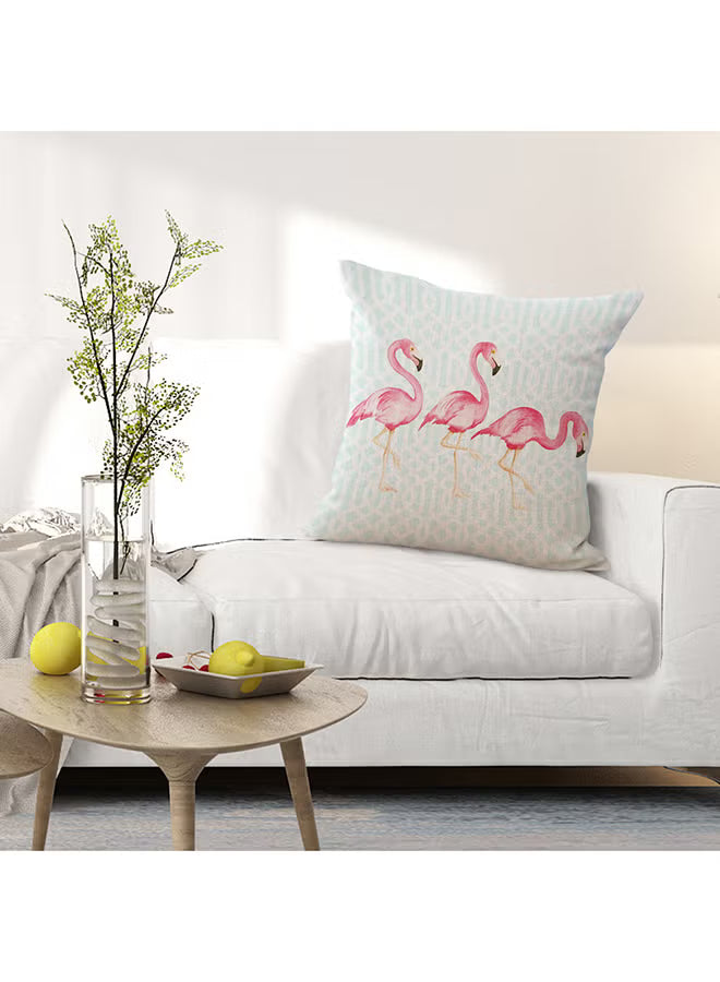 Decorative Flamingo Printed Cushion Cover Multicolour 45 x 45cm