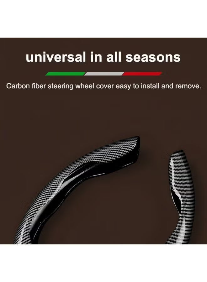 Dunekart Universal Car Steering Wheel Cover, Carbon Fiber Texture Non-Slip