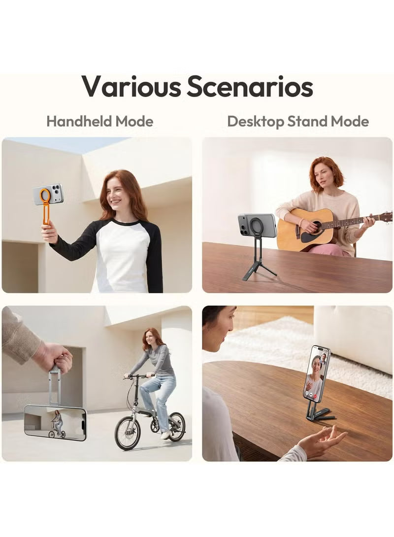 ULANZI MA30S Phone Tripod, Mini Tripod Stand for MagSafe | Ultra-Light Carabiner Tripod, One-Click Open