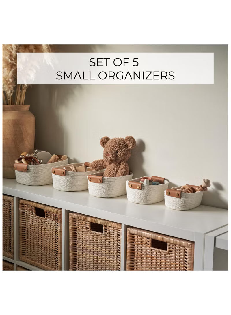 Luxury 5-Pack Cotton Rope Storage Baskets