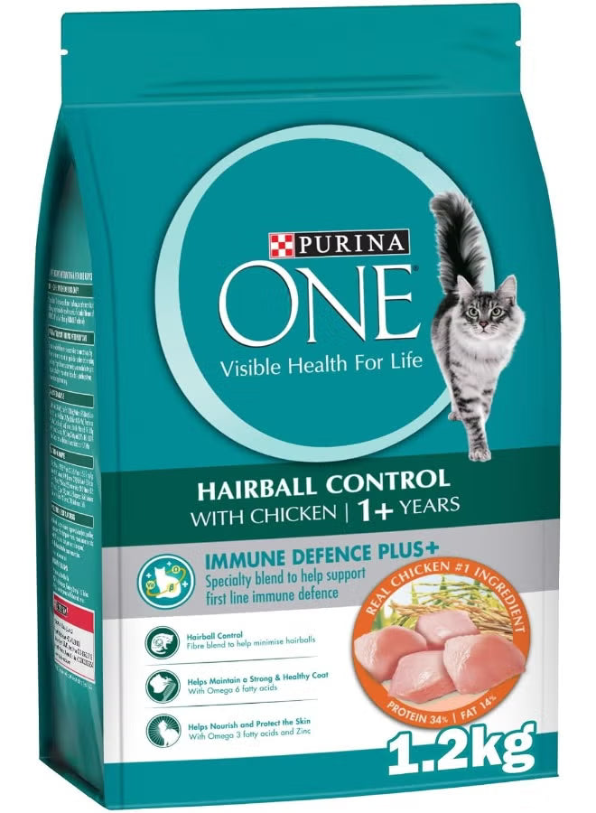 PURINA ONE® Hairball Control with Chicken, 1+ Years 1.2kg