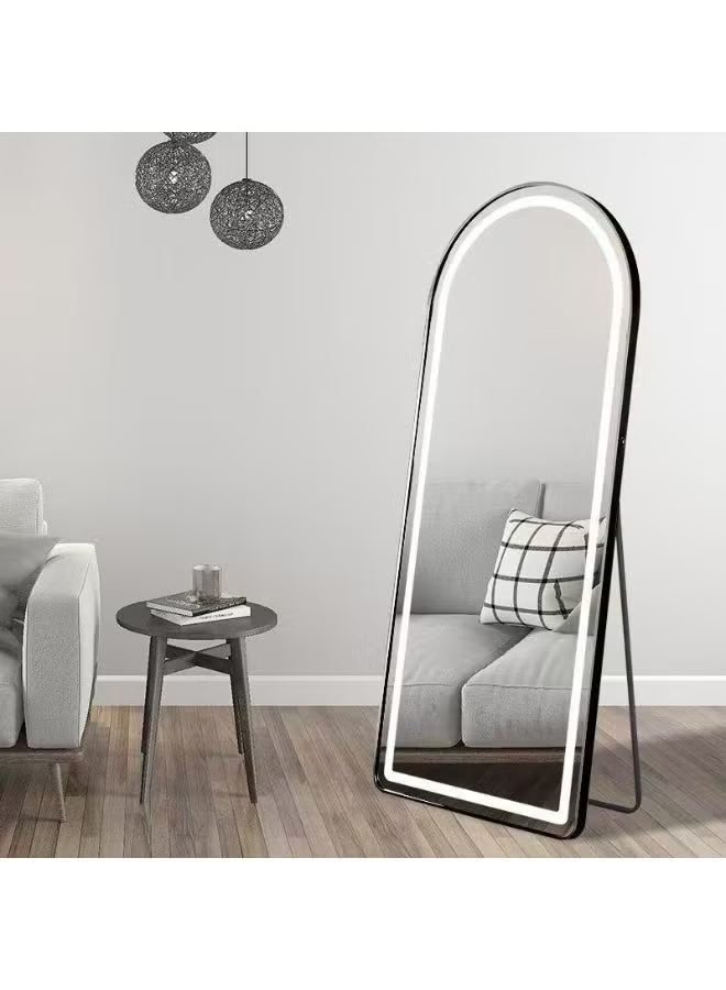 Full Length 170 L x 70 W CM LED Light Arched Shape Mirror With Stand