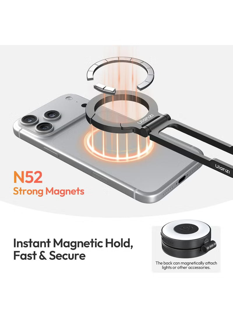 ULANZI MA30S Phone Tripod, Mini Tripod Stand for MagSafe | Ultra-Light Carabiner Tripod, One-Click Open