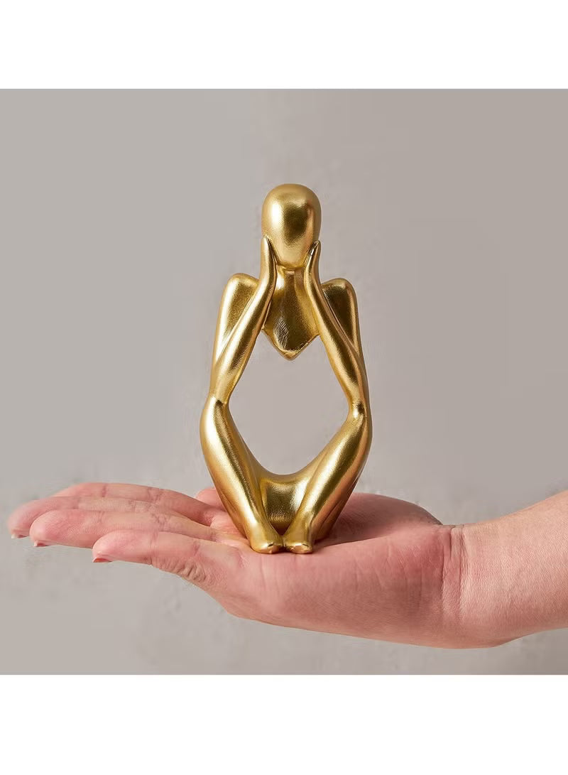 3-Piece Gold Statue Decor, Thinker Abstract Art Resin Sculpture for Home