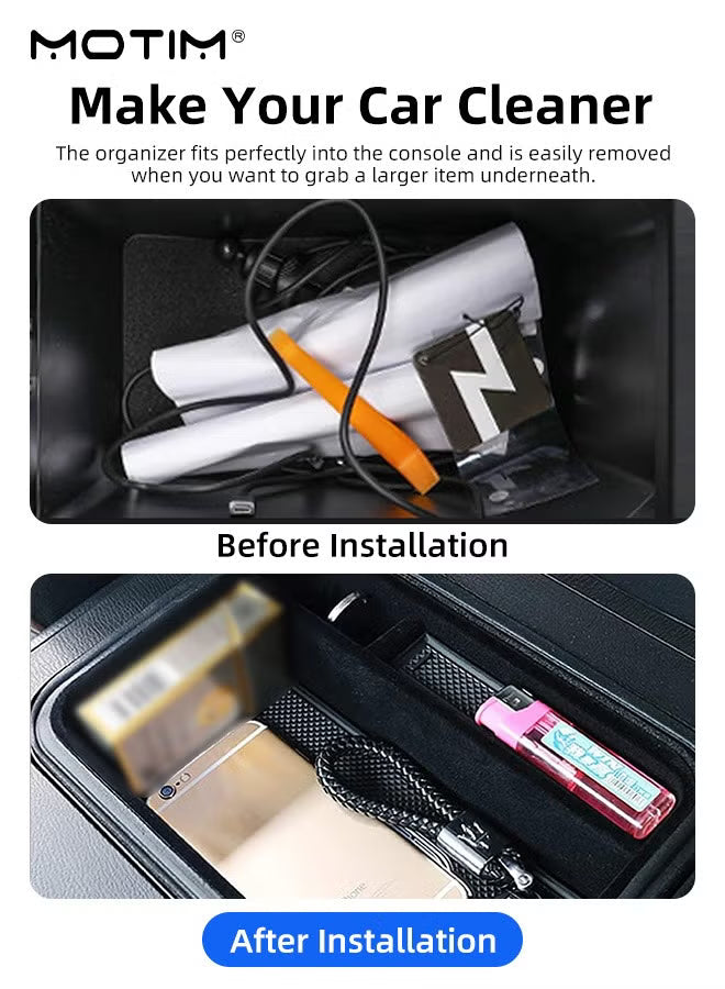 Central Armrest Storage Box, Center Console Organizer Storage Tray for Nissan Patrol Y62/Infiniti QX80