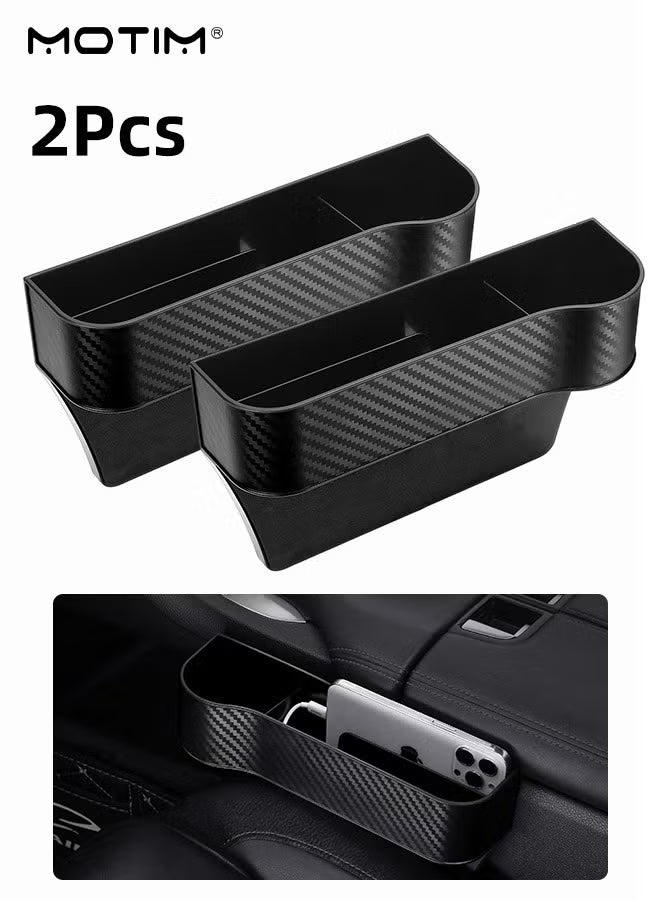 2 Pieces Car Seat Gap Filler Organizer, Multifunctional Car Console Side Storage Box Car Seat Organizer for Holding Cup, Phone, Keys, Wallet, Sunglasses