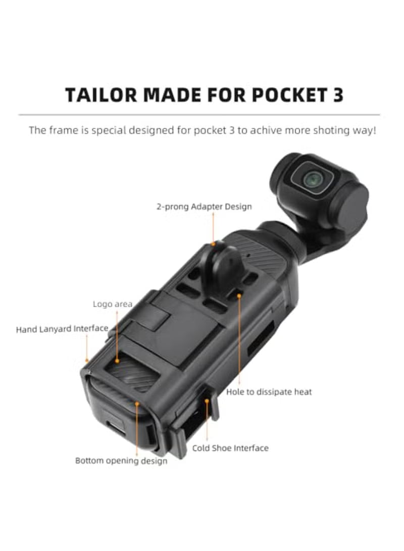 Magnetic Camera Mount Stand Base for DJI OSMO Pocket 3 Adjustable Desktop Stable Bracket Non-Slip Holder for Pocket 3 (Black)
