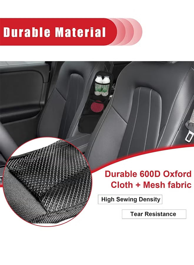 2PCS Car Seat Storage Hanging Bag, Multi-Pocket Seat Side Organizer, Multifunctional Mesh Net Pocket, Can Hold Mobile Phone, Wallet, Glasses, Suitable for Cars, SUVs, Trucks