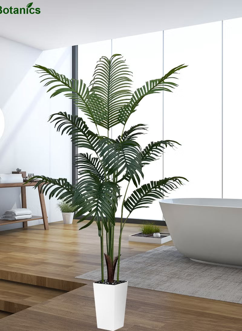 Artificial Palm Tree - Fake Tree with White Tall Planter