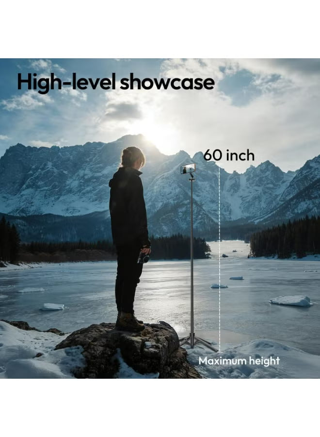 ULANZI Magnetic Phone Tripod, MT85 Auto Open Tripod with Enhanced 4-Leg, 60'' Selfie