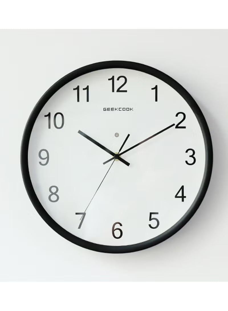 Silent Wall Clock 12 Inch with Voice Control LED Light
