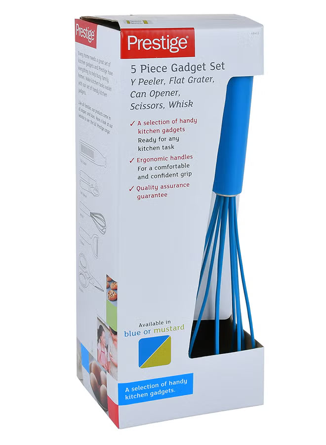 5-Piece Comfortable Grip Kitchen Gadget Set Blue/Silver