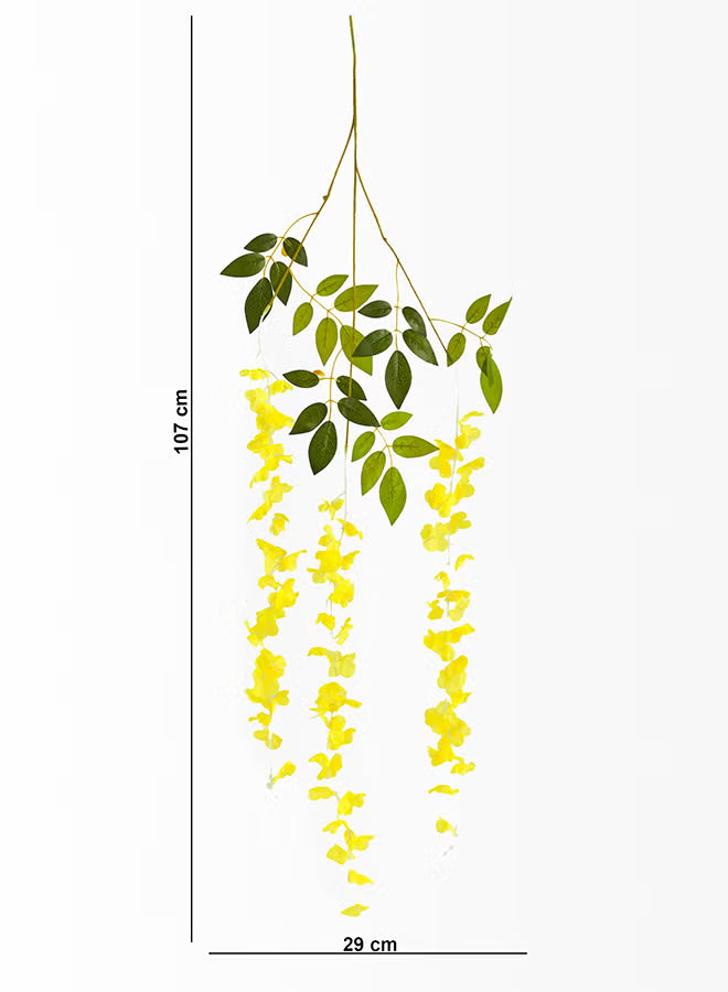 Wisteria 12pc Flower Stick with 36 branches – Yellow | 107cm Artificial