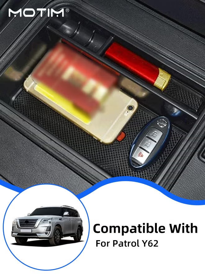Central Armrest Storage Box, Center Console Organizer Storage Tray for Nissan Patrol Y62/Infiniti QX80