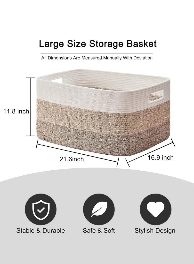 Haidue Handwoven Storage Basket - Large Size 55*43*30.5cm Decorative Organizer for Bedroom