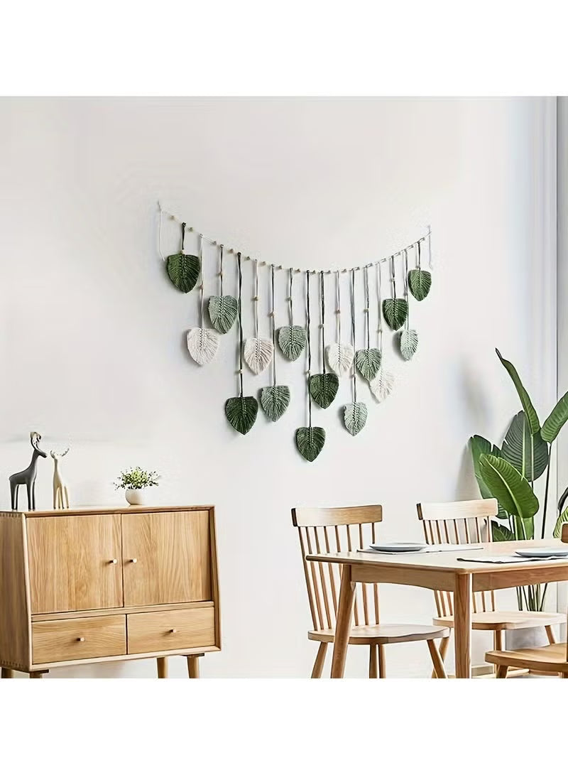Beautiful Room Decoration, Leaf Hanging On The Wall, Modern Macrame Wall Art