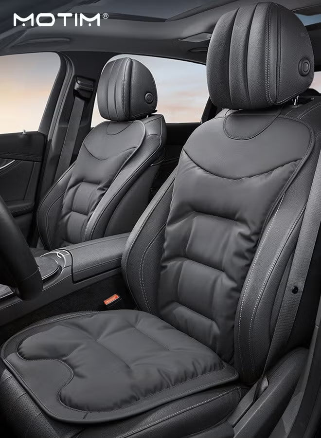 Front Car Seat Cover Set, Breathable High-Quality Leather Car Seat Protector, Universal Four Seasons Seat Cushion Compatible with 95% Vehicle Fit for Cars Truck SUV or Vans