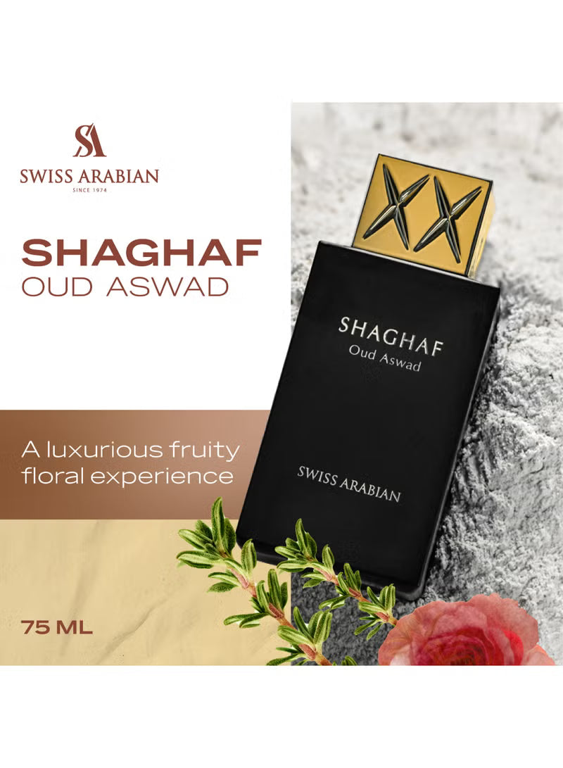 Shaghaf Oud Aswad Unisex, Eue De Parfum 75ml