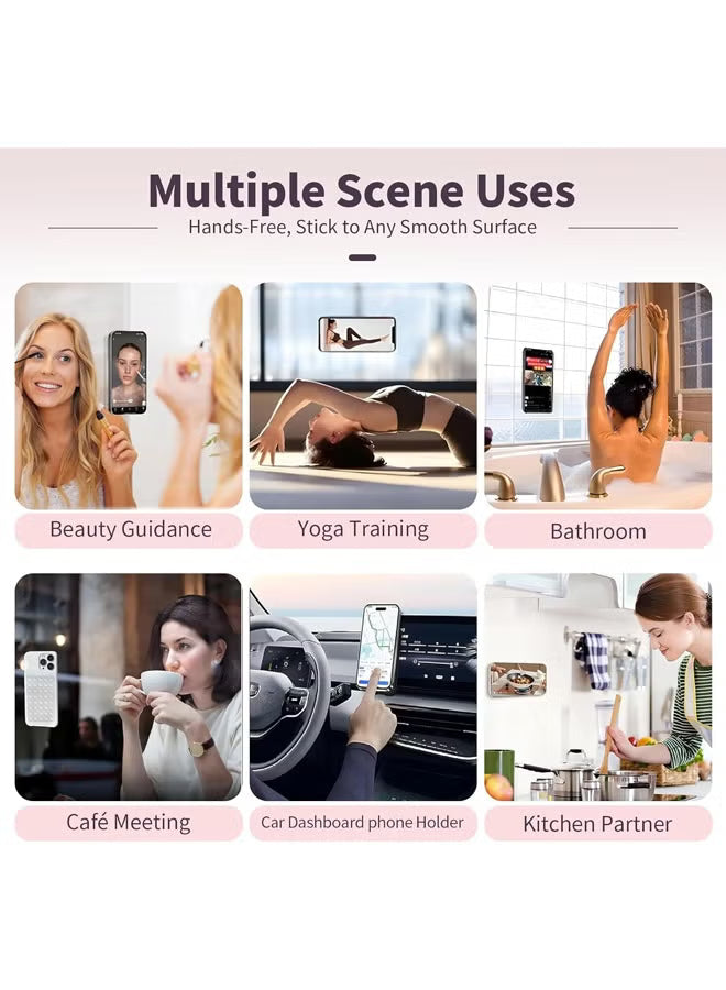 Suction Phone Case Mount, 4Pcs Silicone Phone Suction Grip Compatible with iPhone and Android Cases, Anti