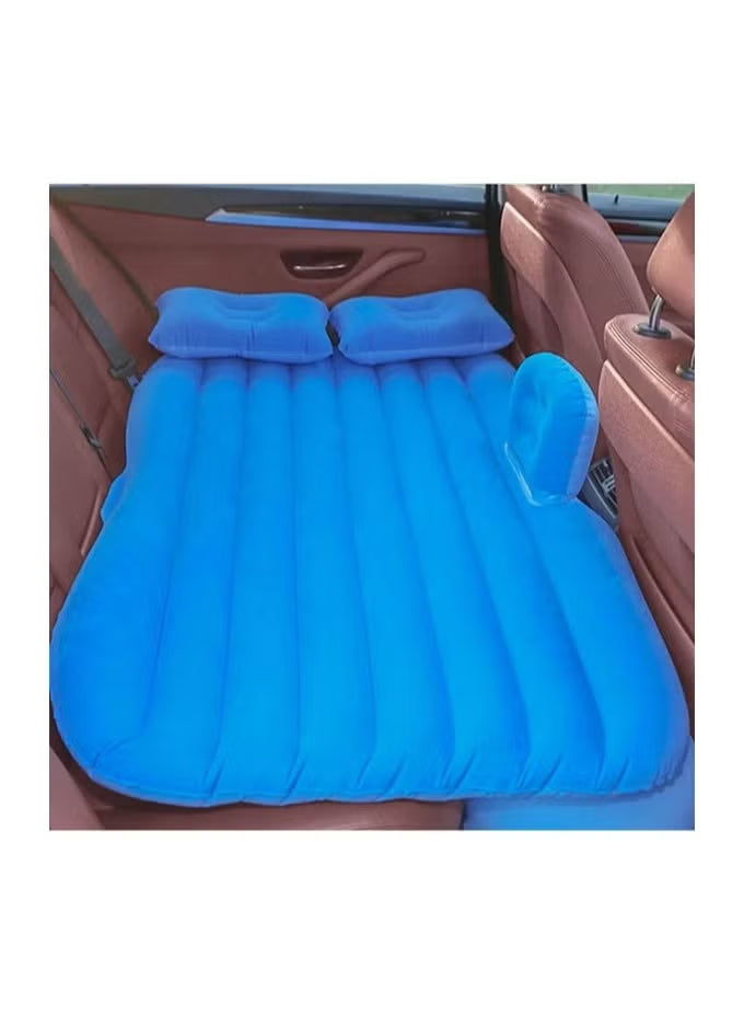 Multi Purpose Inflatable Car Air Bed Mattress for SUV MPV and Car Portable Travel Sleeping Bed with Pump Durable & Comfortable for Camping Road Trips and Outdoor Adventures Blue