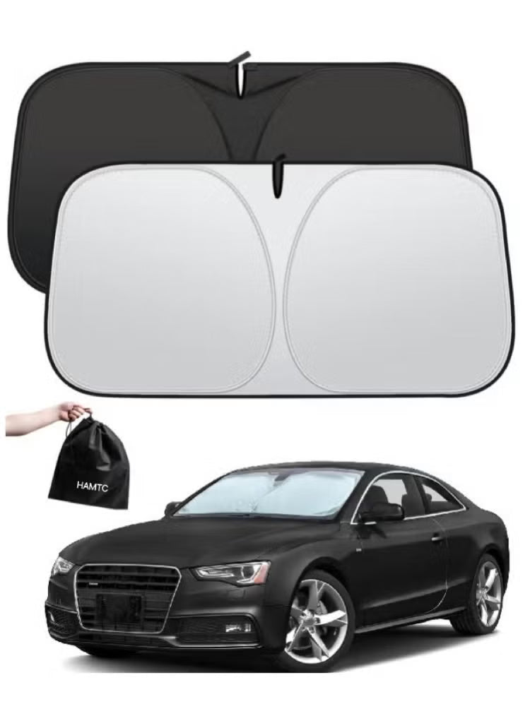 HAMTC Premium Foldable Car Windshield Sunshade with Pouch