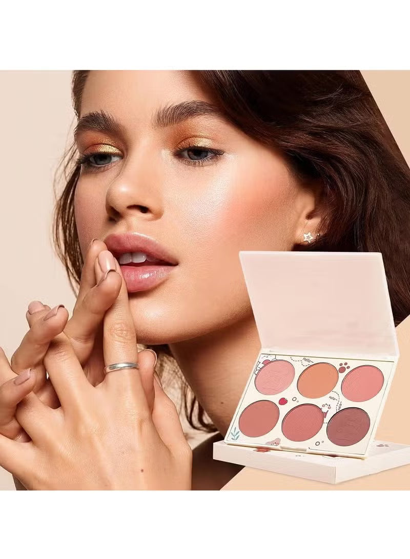 Blushes, 6 Colors Pearlescent Blushes Powder Bright Facial Blushes Profile And Highlight Blushes Facial Beauty Makeup Blushes Glow on
