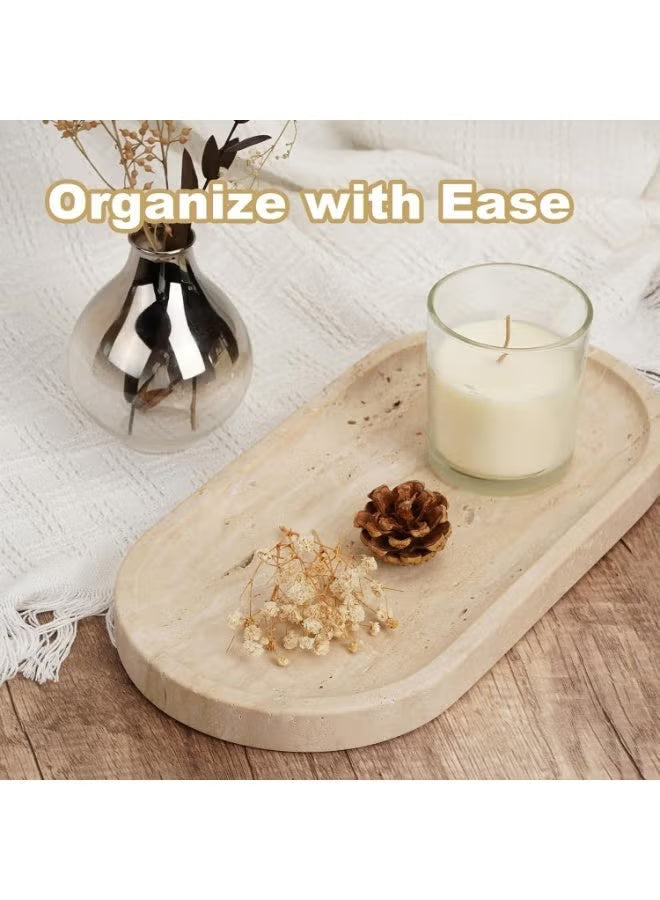 UNITYRA Turkish Natural Travertine Marble Tray 12x6in