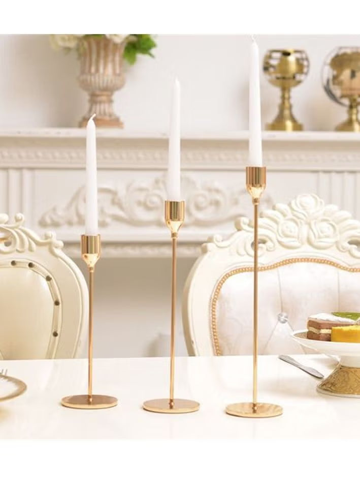 3-Piece european metal candle holde