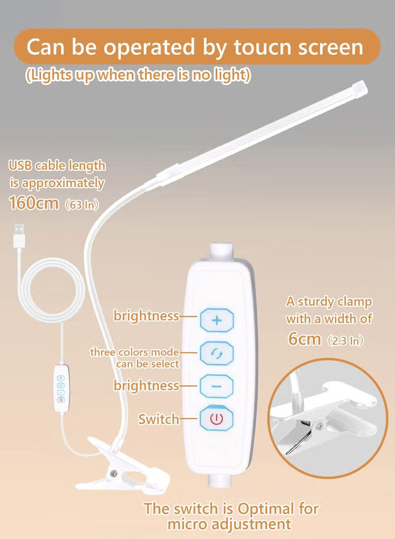 LED Desk lamp with Clamp EyeCaring Clip on Lights for Home Office