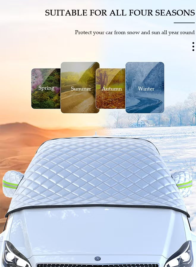 Car Windshield Cover, All-Season Waterproof Dustproof Snowproof Sunshade Protector, Front Half C