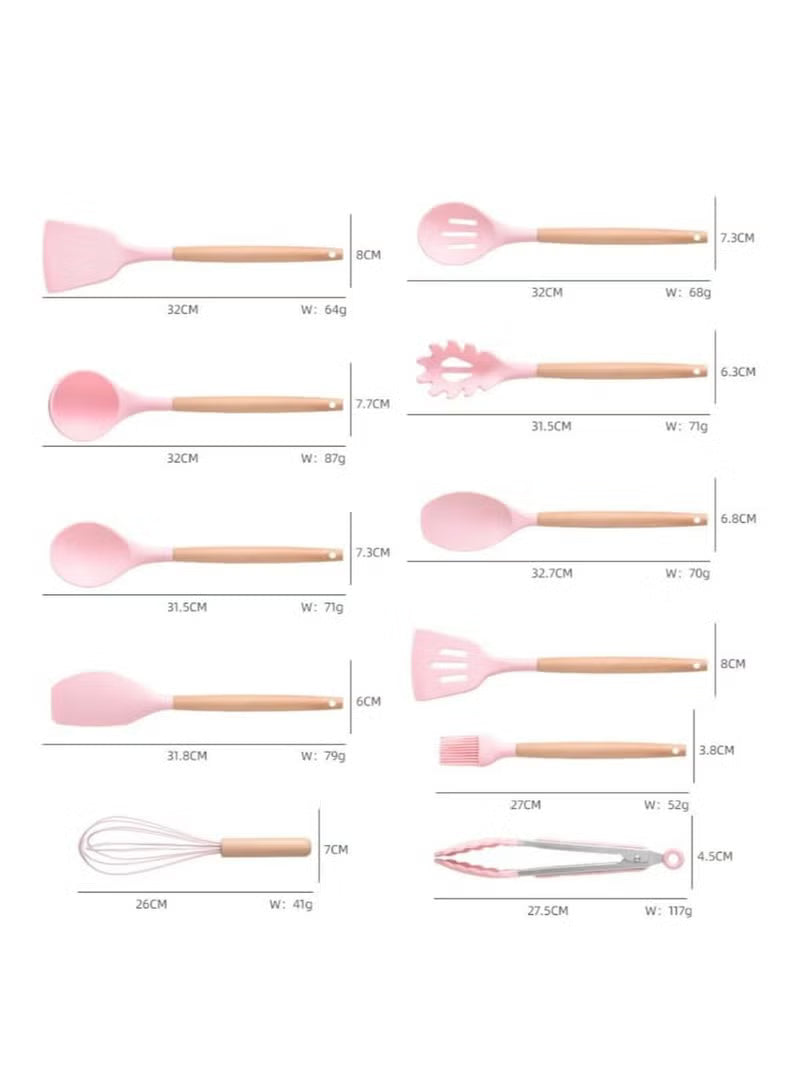 19-Piece Silicone Kitchen Gadget Set with Knife Set, Cutting Board and Storage