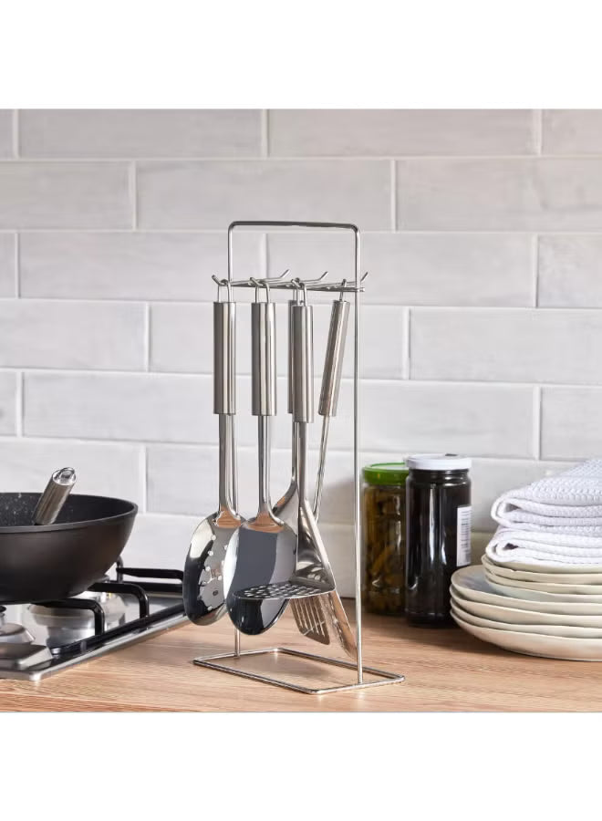 Stainless Cooking Utensils Set with Stand,7 Piece Kitchen Set