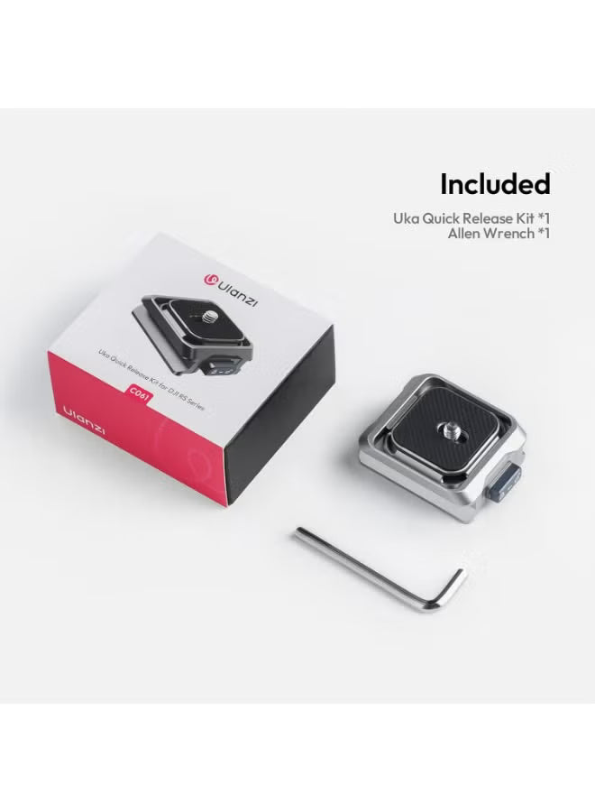 ULANZI C061 Camera Quick Release Plate, Quick Release Plate, for DJI RS2/3/3 Pro/4/4 Pro/RS 4 Mini Stabilisers, Cimbal Stabiliser Accessories, Maximum Load Capacity 6 kg
