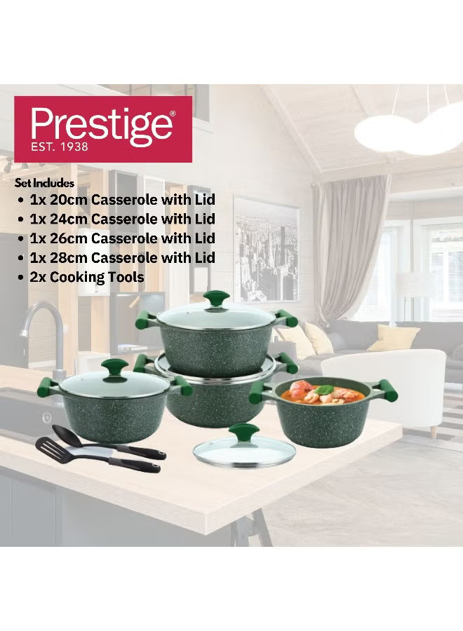 Prestige Essential 10 Pieces Granite Stone Cookware Set | Pots and Pans Set