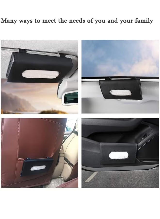 Car Visor Tissue Holder, Sun Visor Napkin Holder Backseat Tissue Case, Premium Car Tissue Box for car, Vehicle (Black)