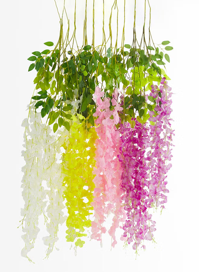 Wisteria 12pc Flower Stick with 36 branches – Yellow | 107cm Artificial