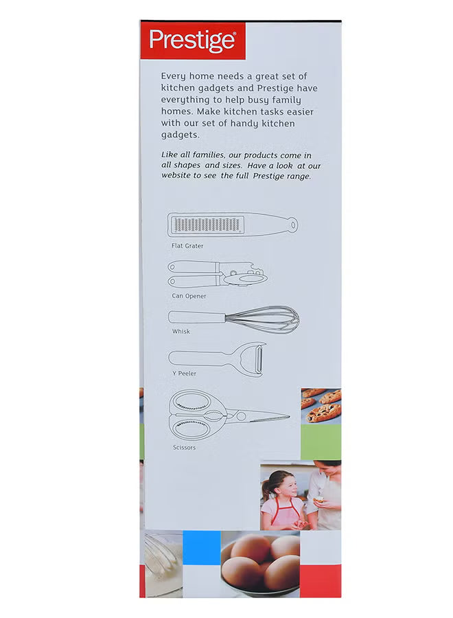 5-Piece Comfortable Grip Kitchen Gadget Set Blue/Silver