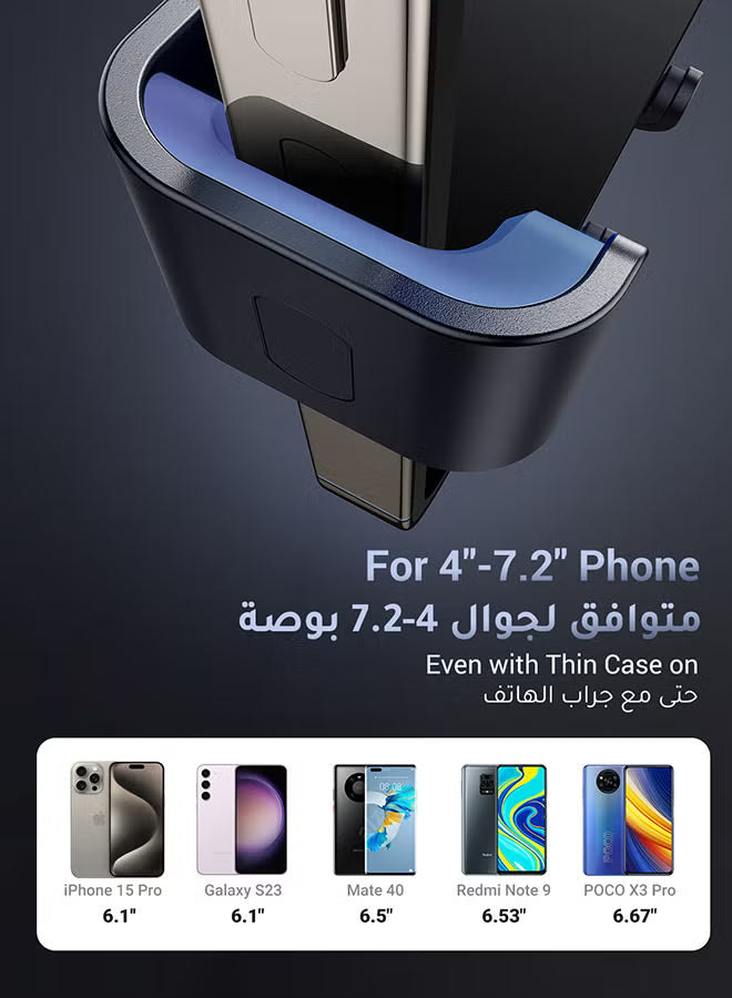 Car Phone Holder, Mobile Holder For the Car Air Vent Phone Stand Car Auto Lock Gravity Mobile Phone Mount Ac Vent Car Mount Compatible With iPhone 16/15/14 Series, Galaxy S24/S23 Z Flip 5 4, Xiaomi Grey