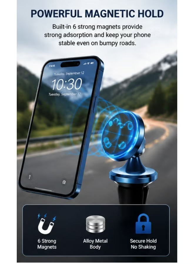 Magnetic Car Phone Holder for Air Vent | Strong Magnetic Mobile