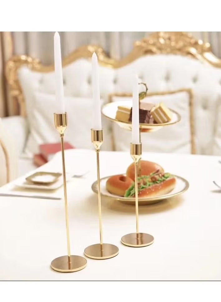 3-Piece european metal candle holde