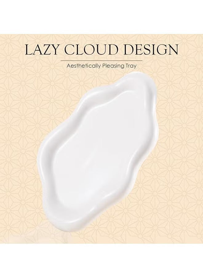 Ceramic Jewelry Tray Trinket Dish, Decorative Cloud Vanity Key Tray for Women