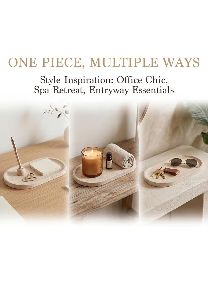 UNITYRA Turkish Natural Travertine Marble Tray 12x6in