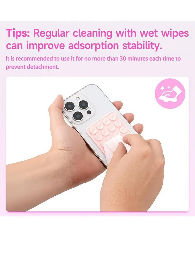 Suction Phone Case Mount, 4Pcs Silicone Phone Suction Grip Compatible with iPhone and Android Cases, Anti