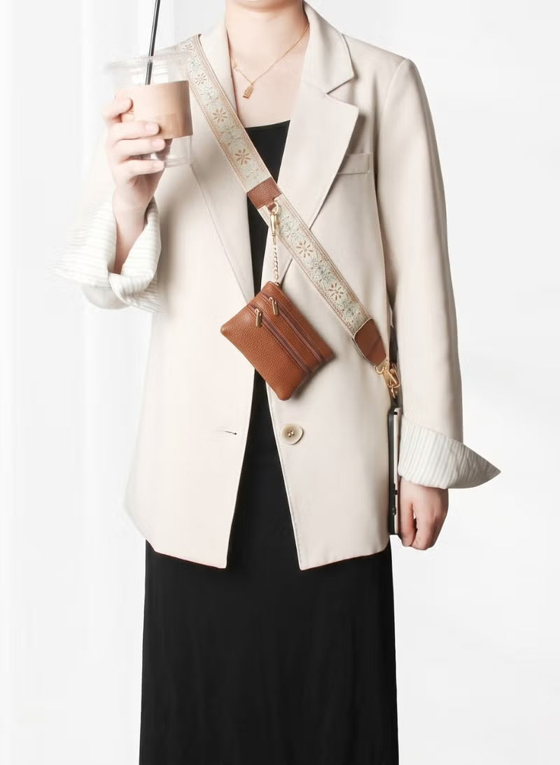 Universal Wide Phone Crossbody Strap with Mini Pouch