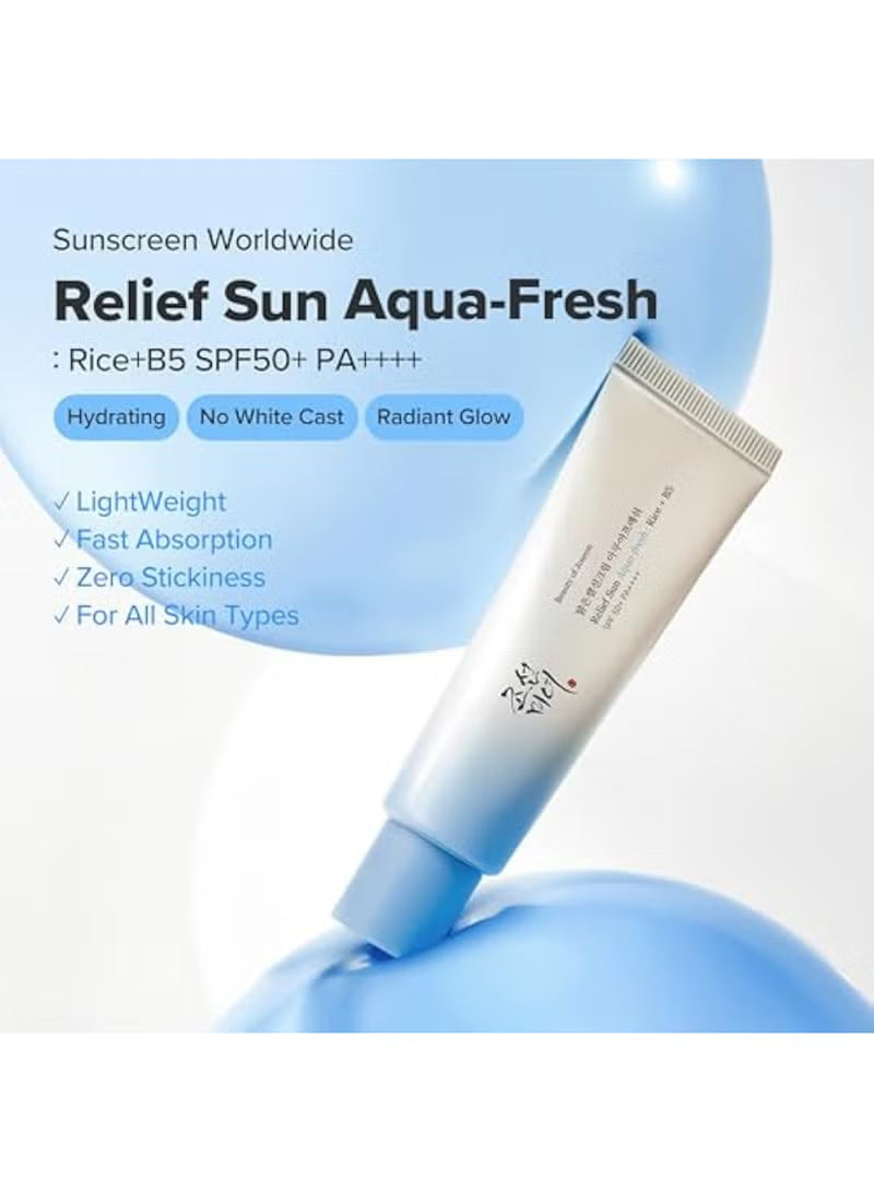 Pack Of 2 Relief Sun Aqua Fresh (Rice + B5) (SPF50+ PA++++) 50ml