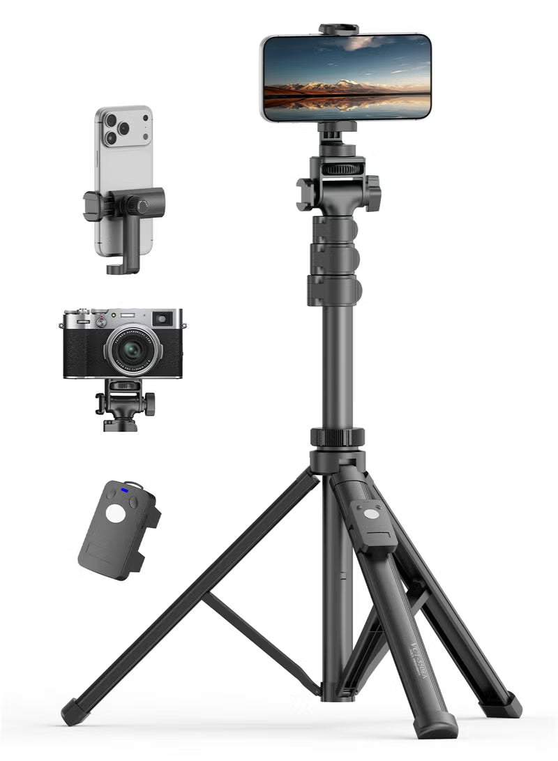 170cm Phone Tripod, Portable Phone Stand Tripod for Travel or Video Recording, 10M Long Distance Remote Control