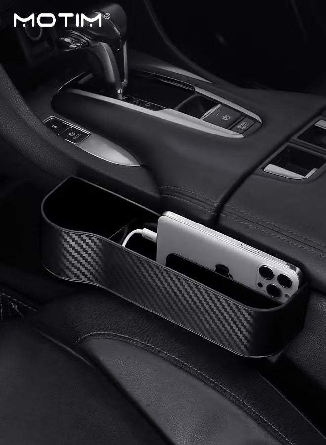 2 Pieces Car Seat Gap Filler Organizer, Multifunctional Car Console Side Storage Box Car Seat Organizer for Holding Cup, Phone, Keys, Wallet, Sunglasses