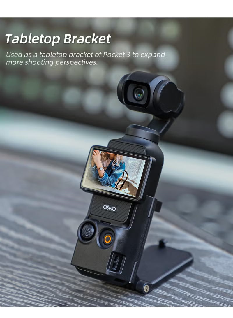 Magnetic Camera Mount Stand Base for Pocket 3 Camera Adjustable Desktop Stable Bracket Non-Slip Holder Compatible with Pocket3 Accessories