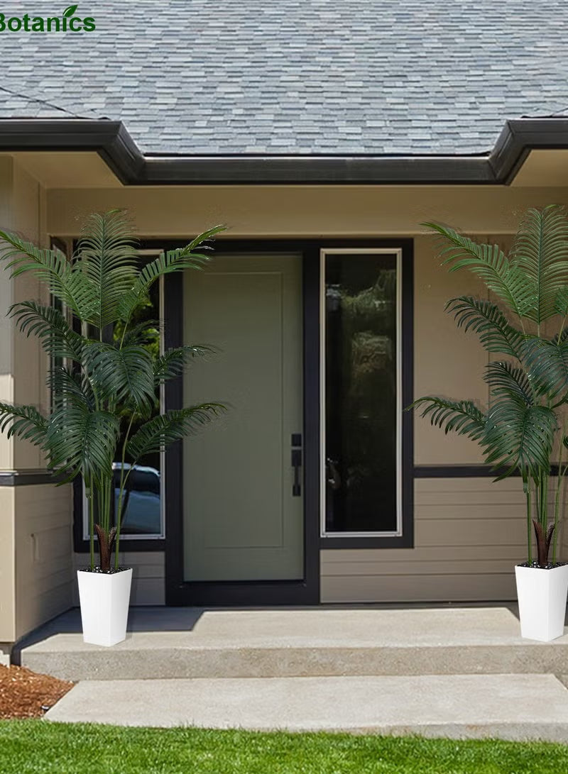 Artificial Palm Tree - Fake Tree with White Tall Planter